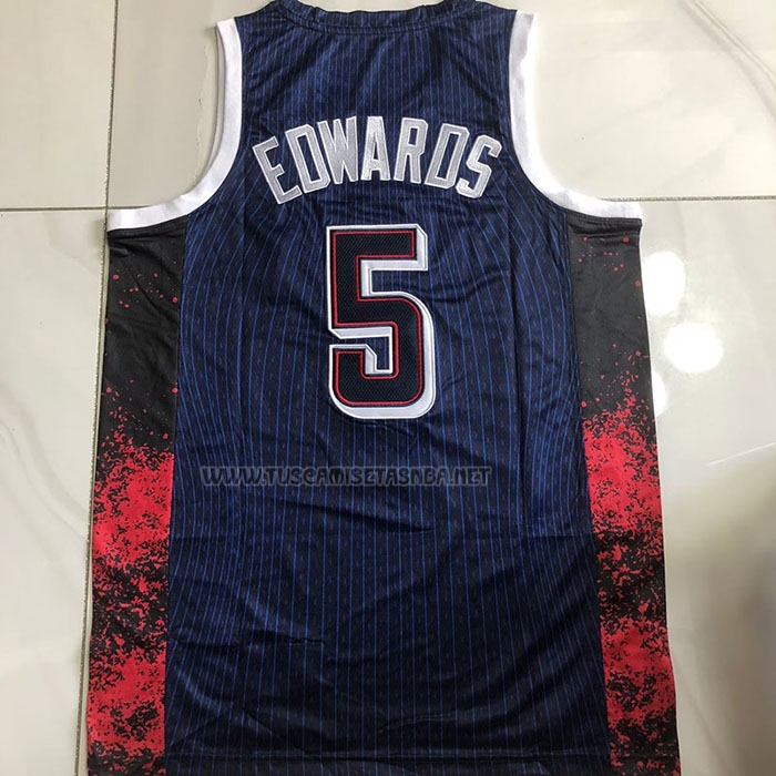 Camiseta Anthony Edwards NO 5 USA 2024 Juegos Olimpicos Azul